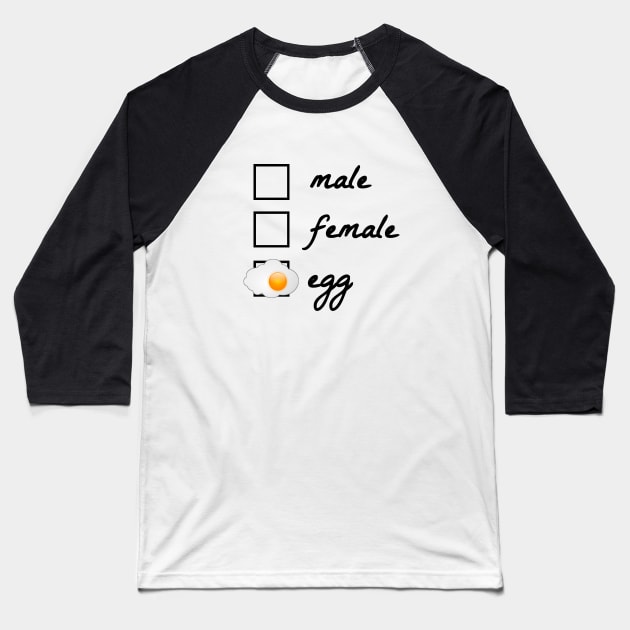 Male, female, egg! The egg became famous in 2019. Politically correct, gender-neutral design. Gift idea for nerds, geeks and reddit readers. Baseball T-Shirt by Qwerdenker Music Merch